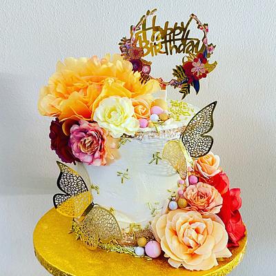 Butterfly flower cake - Cake by Dana Bakker