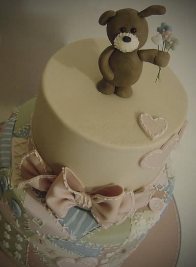 Patchwork teddy - Cake by Shereen