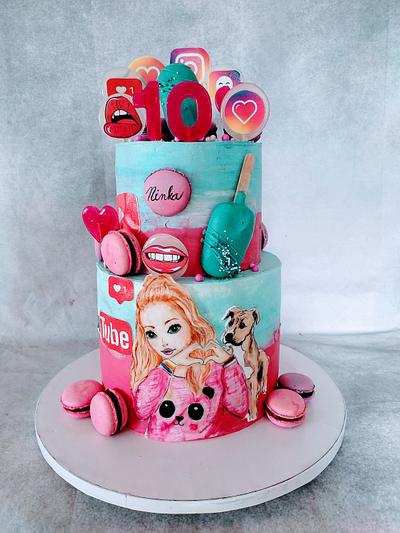 Girl and dog - Cake by alenascakes