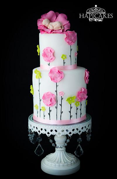 Flower Baby Shower Cake - Cake by Hazel Wong Cake Design