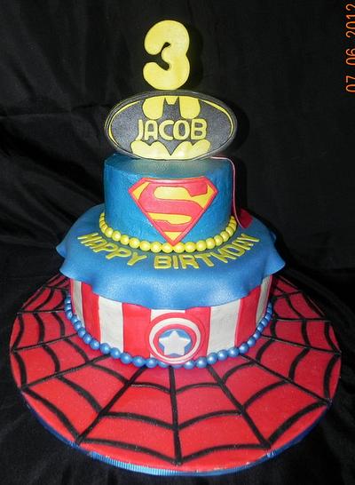 Super heroes themed cake - Cake by Rena