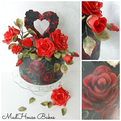 Roses for Valentine's Day - Cake by Tonya Alvey - MadHouse Bakes