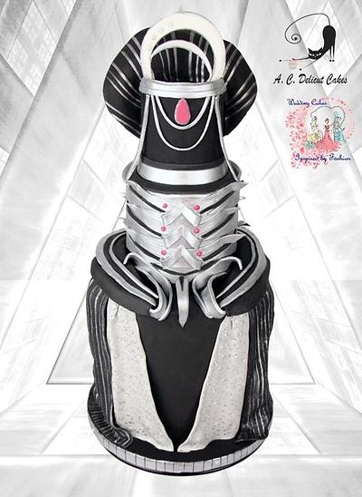 Black and Silver into the Future - Wedding Cakes Inspired By Fashion A Worldwide Collaboration - Cake by Artym 