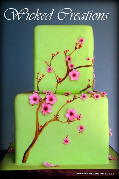 Spring Blossom Wedding Cake - Cake by Wicked Creations