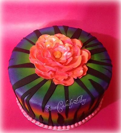 Rainbow Zebra Cake - Cake by Amy Erb