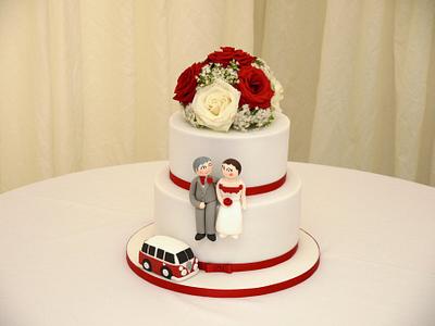 Red and White Wedding Cake! - Cake by Natalie King