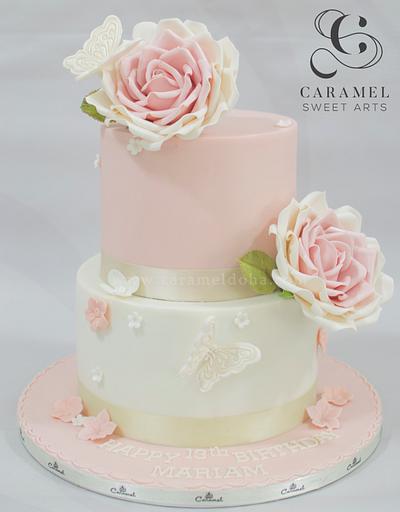 Vintage Rose Cake - Cake by Caramel Doha