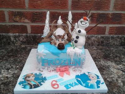 Olaf and Sven Frozen cake - Cake by Karen's Kakery