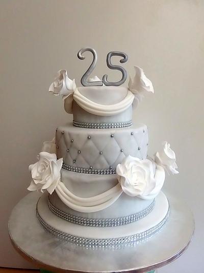 silver wedding anniversary cake - Cake by Renella