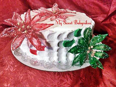 Christmas Poinsettias  - Cake by My Sweet Babycakes