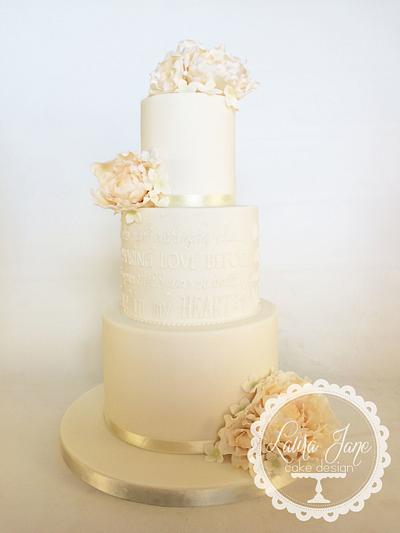 Frank Sinatra Lyrics Wedding Cake - Cake by Laura Davis