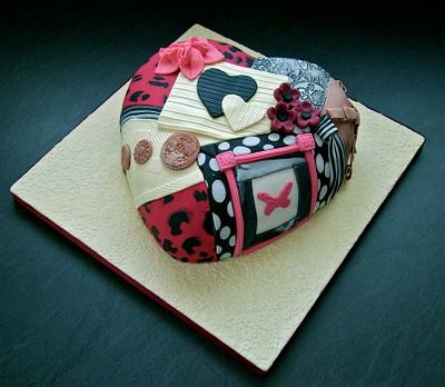 Patchwork heart cake - Cake by Vanessa 
