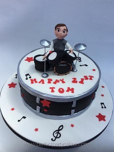 Drum kit cake  - Cake by Perfect Party Cakes (Sharon Ward)