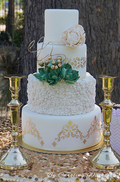 Succulents weeding cake - Cake by carolina Wachter