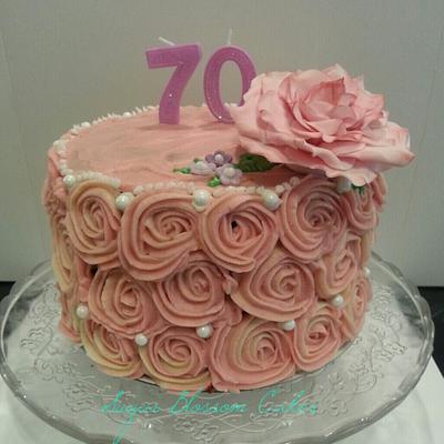 Rosette and Rose cake - Cake by Lauren Smith