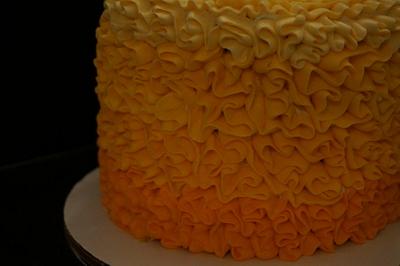 Orange ombre ruffle cake - Cake by Sweet Scene Cakes