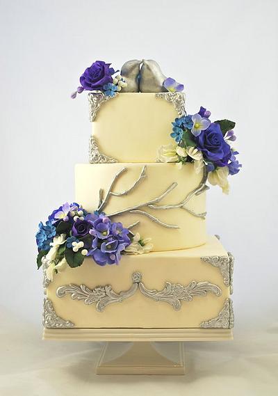 Blue and Purple Wedding Cake - Cake by Kate