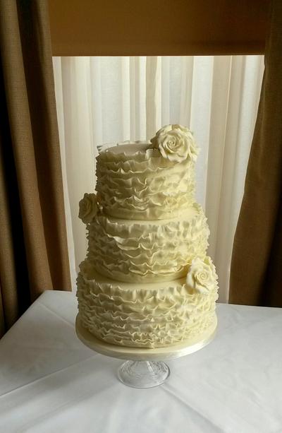 Ruffle Wedding Cake - Cake by Sarah Poole