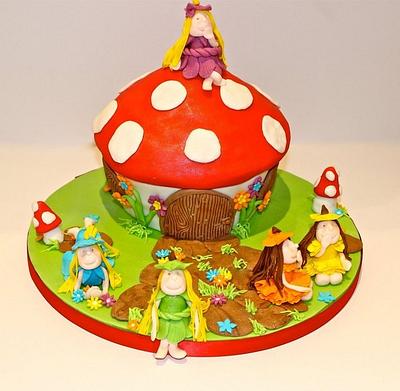 Fairyland Giant Cupcake Toadstool - Cake by InsanelyCakes