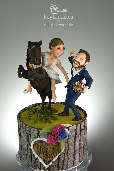 High on her horse - Wedding cake topper - Cake by Nicola Keysselitz