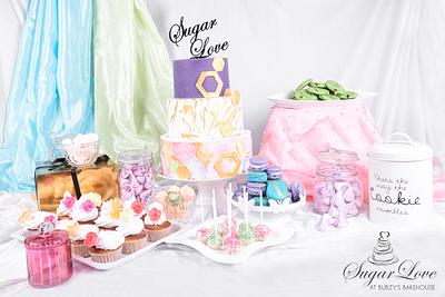 PDCA Caker Buddies Dessert Table Collaboration - Pastel Hues  - Cake by SugarLove at Bubzy's Bakehouse