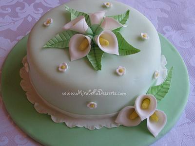 Calla lilies cake - Cake by Mira - Mirabella Desserts