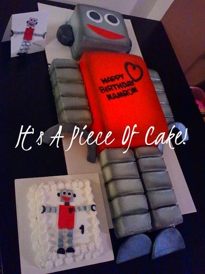 Robot Cake, took up my entire table, buttercream icing - Cake by Rebecca