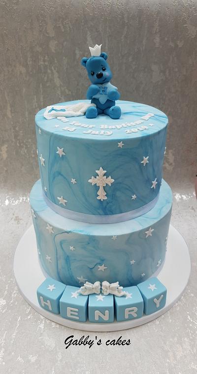 Baptism marble cake - Cake by Gabby's cakes
