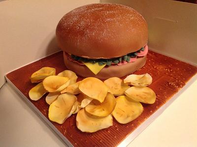Ham & cheese bap with crisps - Cake by 2wheelbaker