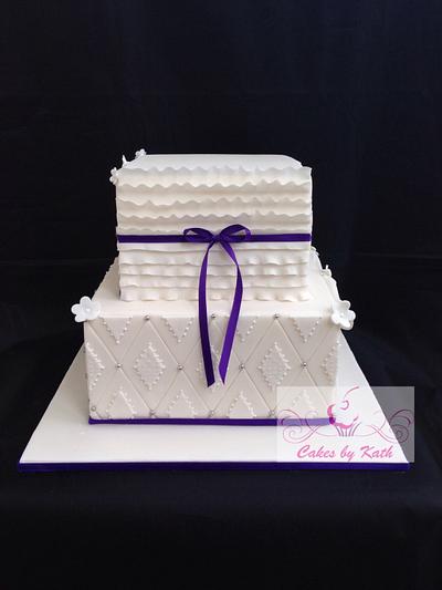 Square wedding cake - Cake by Cakes by Kath