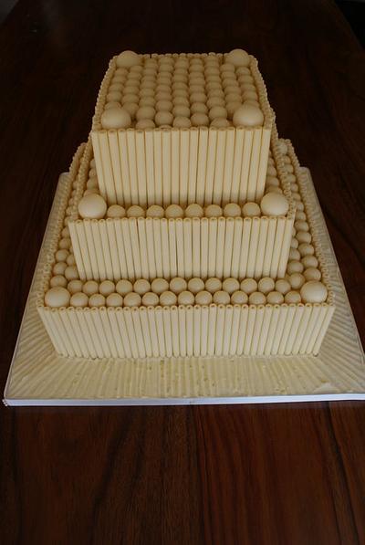White Chocolate Castle Wedding Cake - Cake by Helen-Loves-Cake