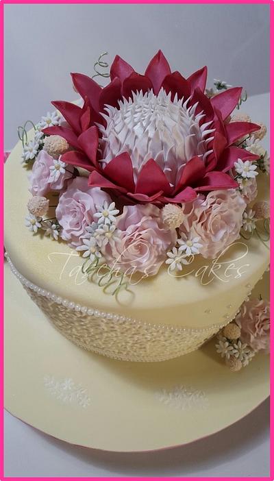 Protea Engagement cake - Cake by Tascha's Cakes