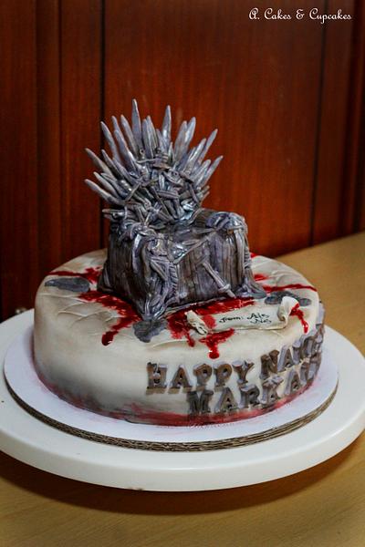 Bloody Iron throne on Name Day - Cake by Alfred (A. Cakes & Cupcakes)