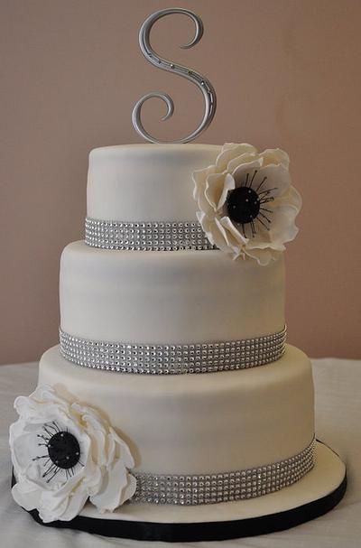 Black and White Wedding Cake - Cake by Spring Bloom Cakes