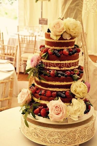 Naked wedding cake - Cake by Daisychain's Cakes