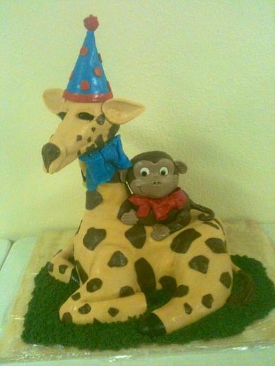 Giraffe and Monkey cake - Cake by Joy Jarriel