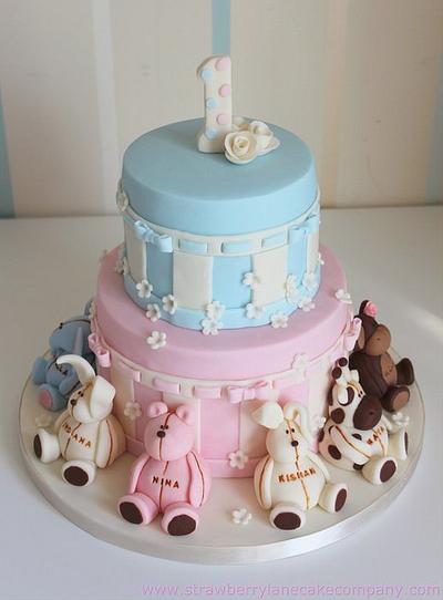 Joint 1st Birthday Cake - Cake by Strawberry Lane Cake Company