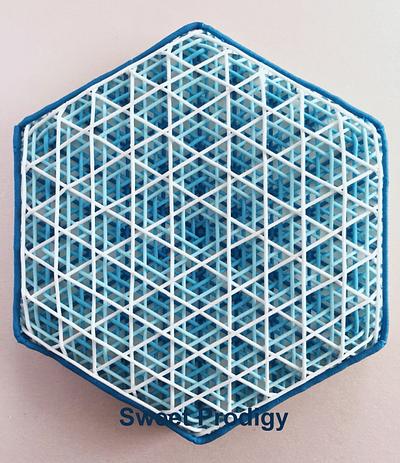Blue Hexagon - Cake by Sweet Prodigy