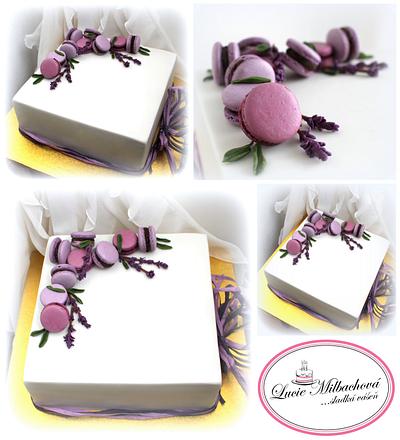 With macarons in lavender - Cake by Lucie Milbachová (Czech rep.)