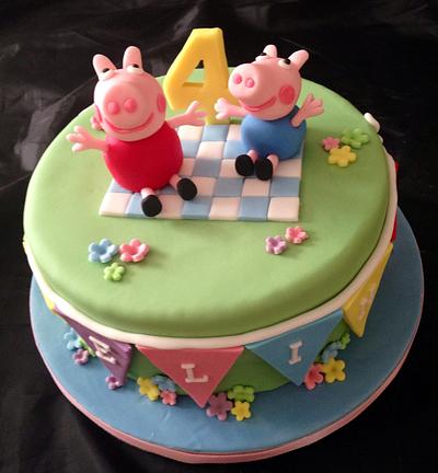 Peppa Pig and George - Cake by Caron Eveleigh
