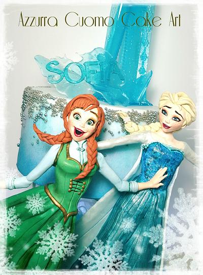Elsa & Anna...on ice!♡♡♡ - Cake by Azzurra Cuomo Cake Art