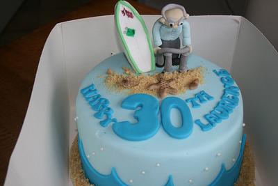 OAP surfer for a 30th Birthday  - Cake by Jodie Taylor