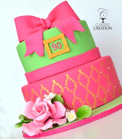 90th Birthday cake - Cake by Cakery Creation Liz Huber