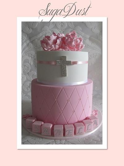 Pretty in Pink Christening! - Cake by Mary @ SugaDust