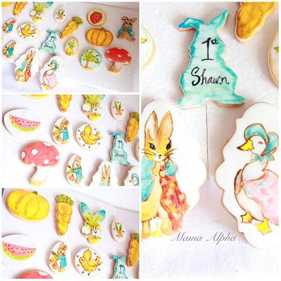 Hand painted Peter Rabbit cookies - Cake by Mama Alpha