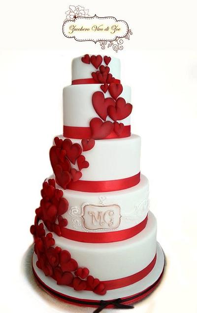 Wedding Cake in Love - Cake by ZuccheroVivodiZoe