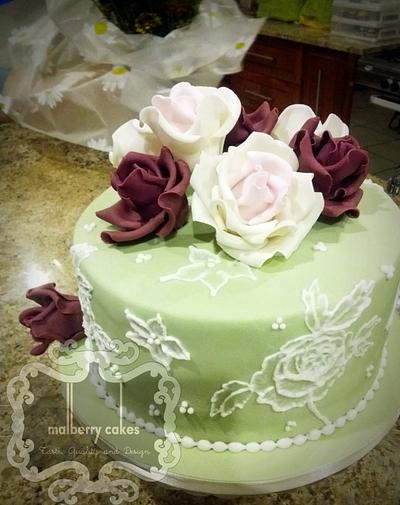 Rose cake for Mom - Cake by Malberry Cakes