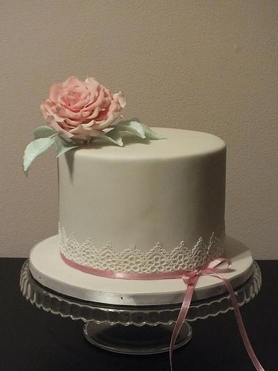 cake with rose - Cake by Janeta Kullová