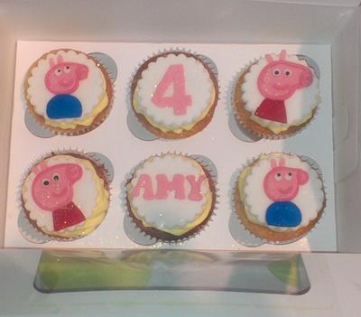 Cute Peppa pig fondant topped cupcakes  - Cake by Krazy Kupcakes 