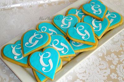 Monogram Wedding Cookies - Cake by Slice of Sweet Art